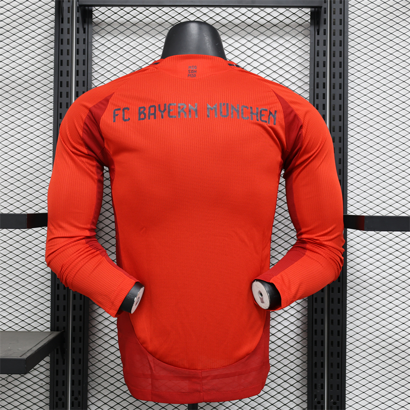 2024/2025 Long Sleeves Bayern Munich Home Player Version Football Shirt 1:1 Thai Quality