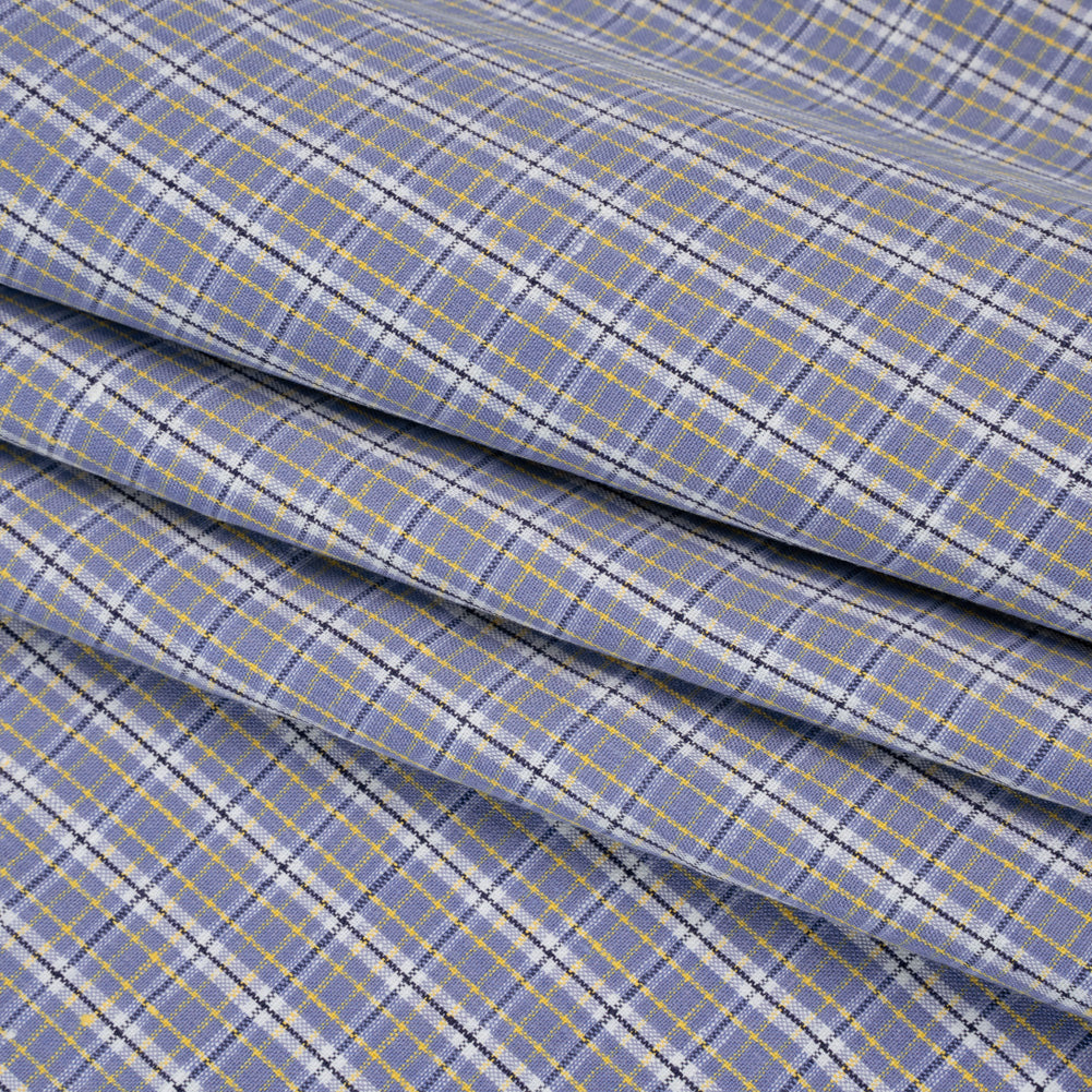 Medium Weight Linen Woven - Muted Blue, White and Yellow Plaid - Joann Fabrics