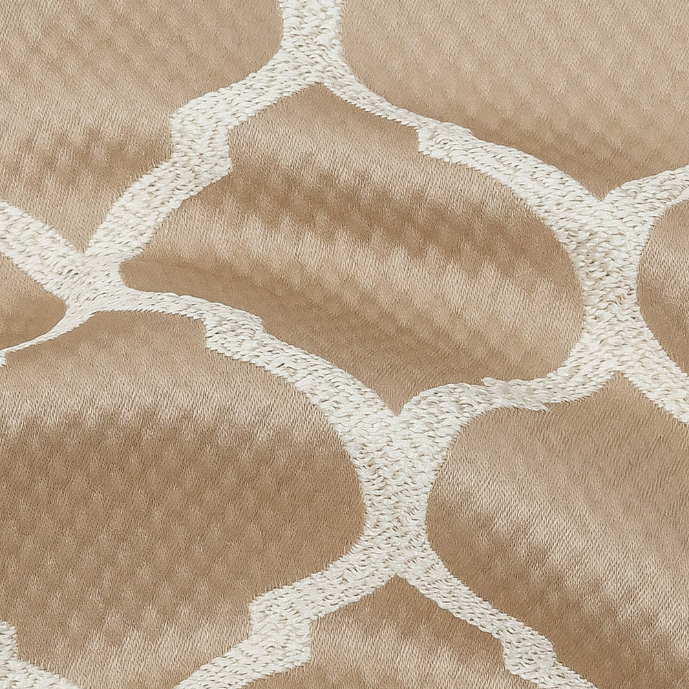 Satin-Faced Jacquard - Nougat Moroccan Quatrefoil - British Imported - Joann Fabrics