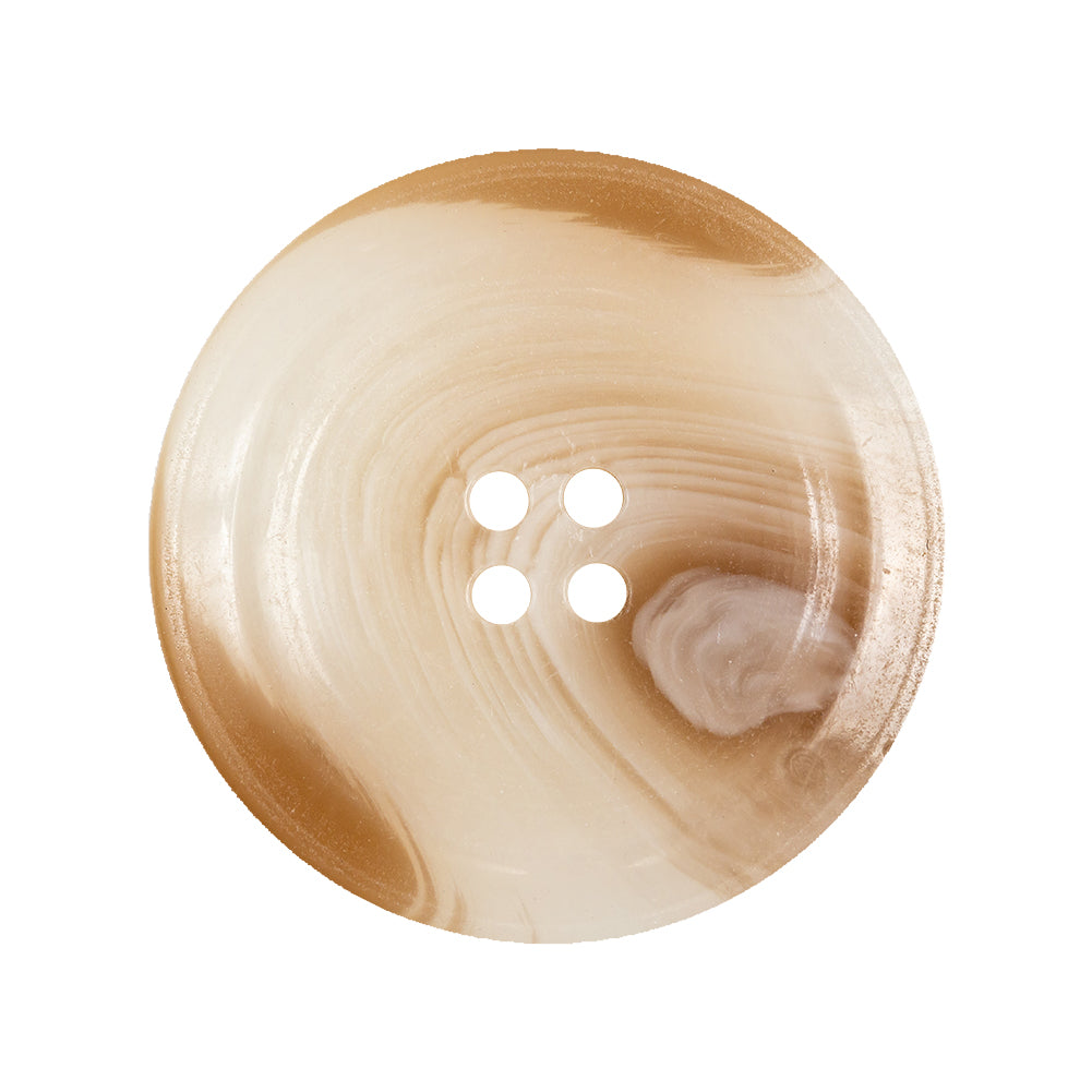 Milky White and Rawhide Translucent Swirl 4-Hole Plastic Saucer Button - 44L/28mm - Joann Fabrics