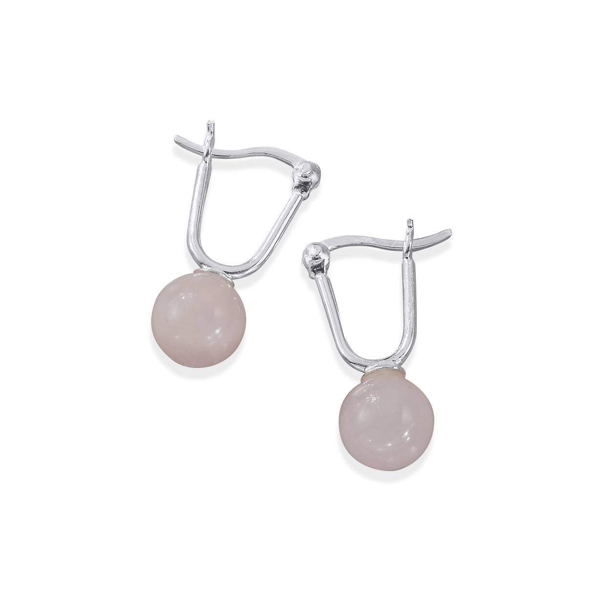 Sterling Rose Quartz Earrings, Latch Closures, Gift Boxed - Northstyle Catalog