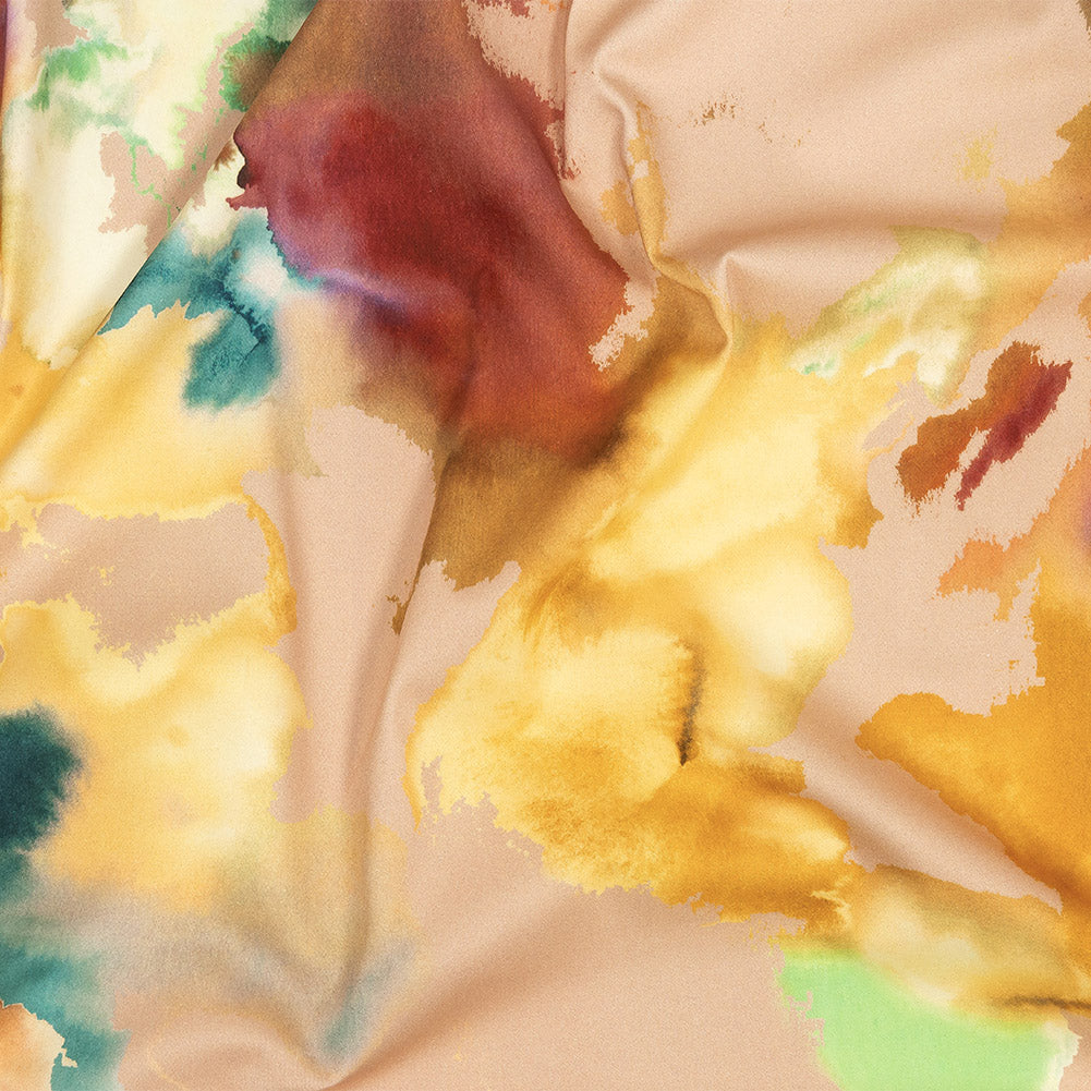 Stretch Cotton Sateen - Rainbow Painterly Abstract - Fresco Print - Mood Exclusive Viso Collection - Joann Fabrics
