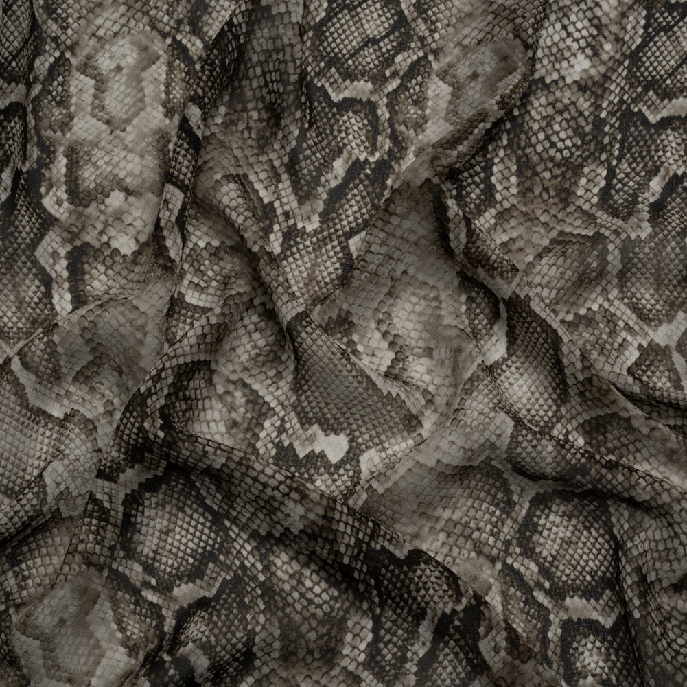 Viscose Georgette - Gray Python Skin - Tanzania Temptations Print - Mood Exclusive Kilimanjaro Collection - Joann Fabrics