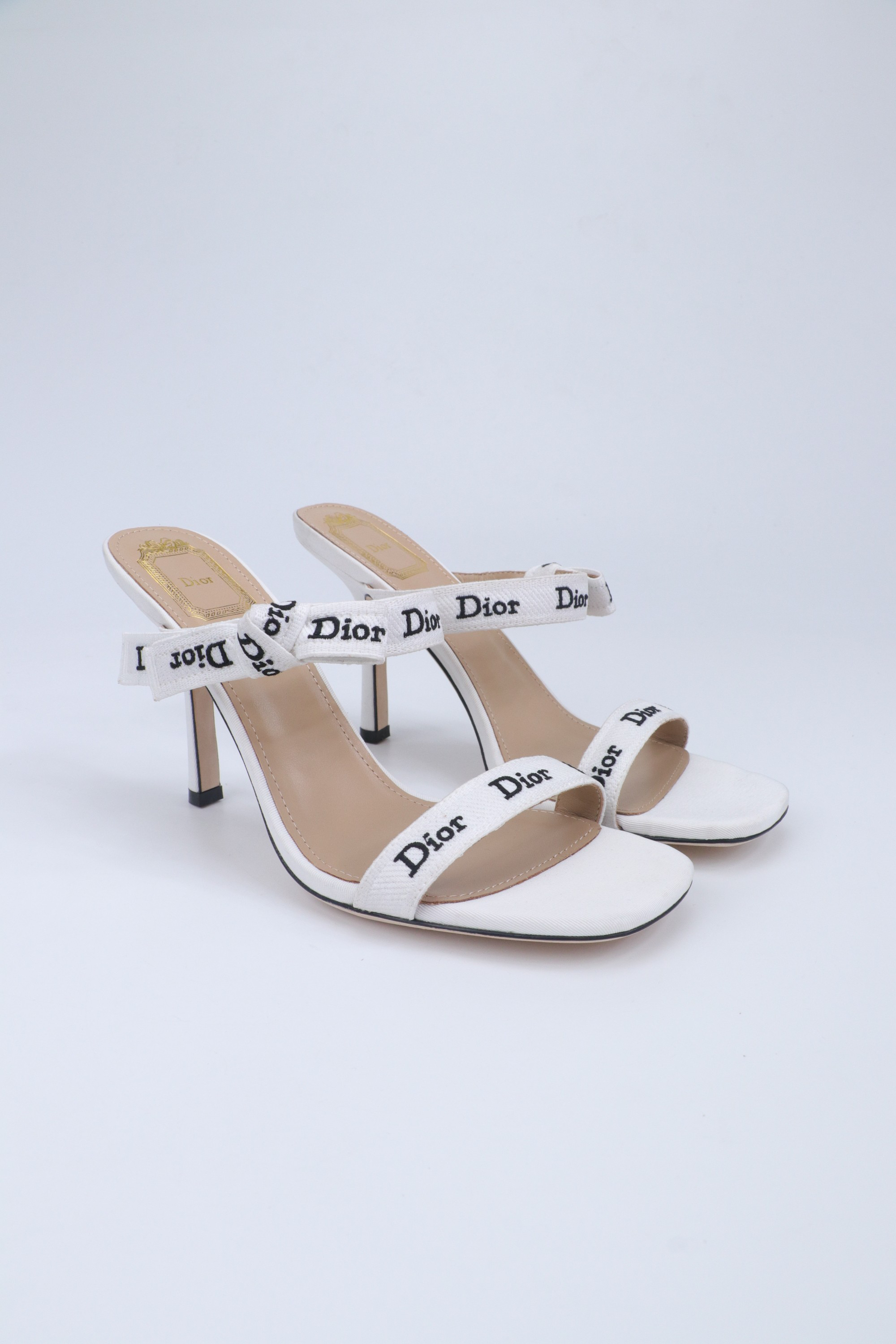 Dior high-heeled sandals, white strappy high heels
