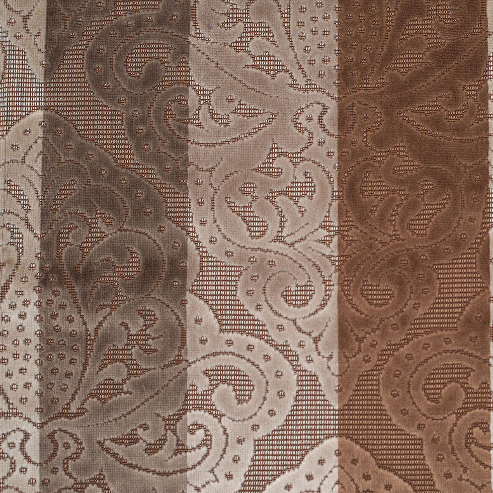 Brown/Beige Stiped Damask Cut-Out Velvet - Joann Fabrics