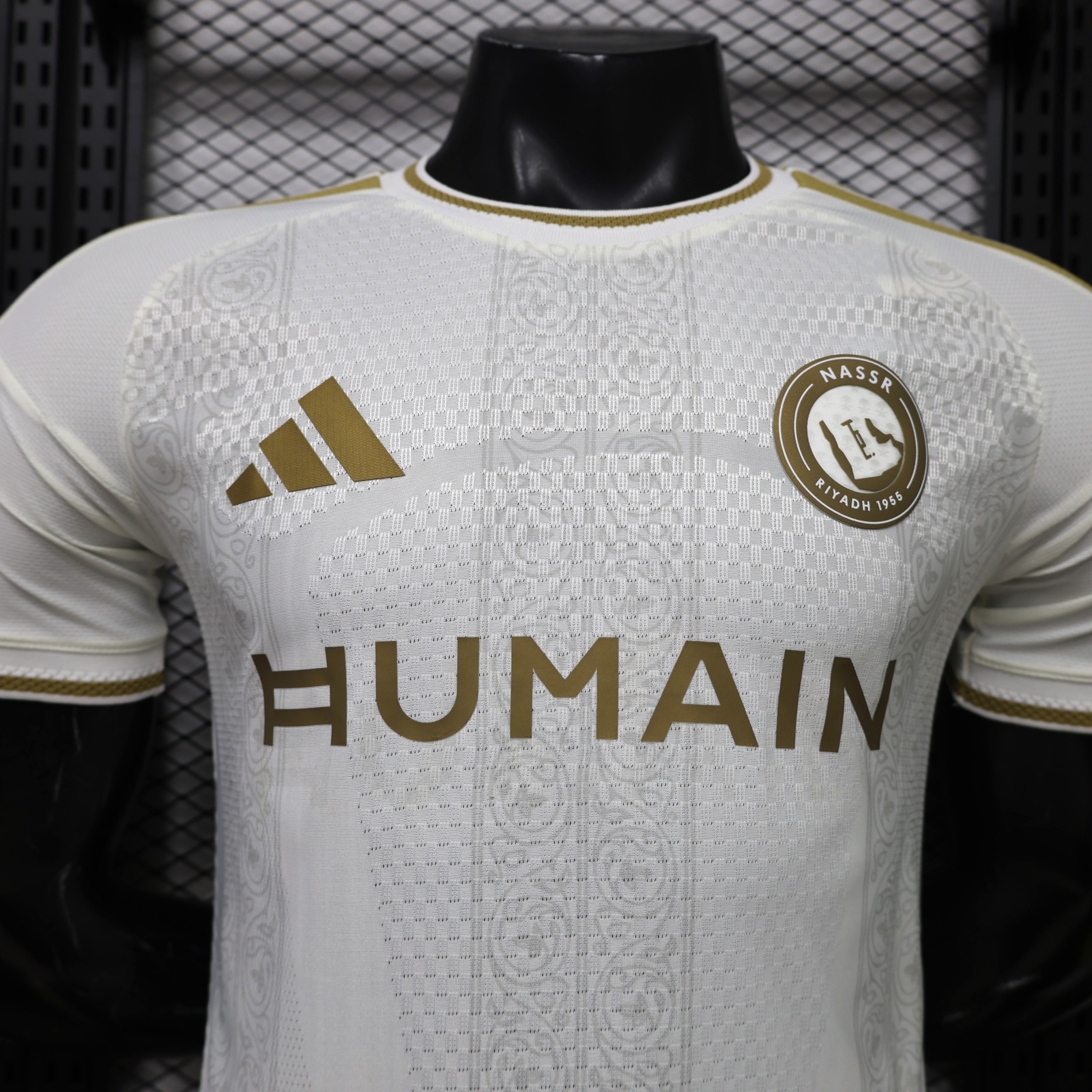 Al Nassr Riyadh Victory 26-27 Third White Gold Jersey With HUMAIN Sponsor - Player Version - UnitedFutballJersey
