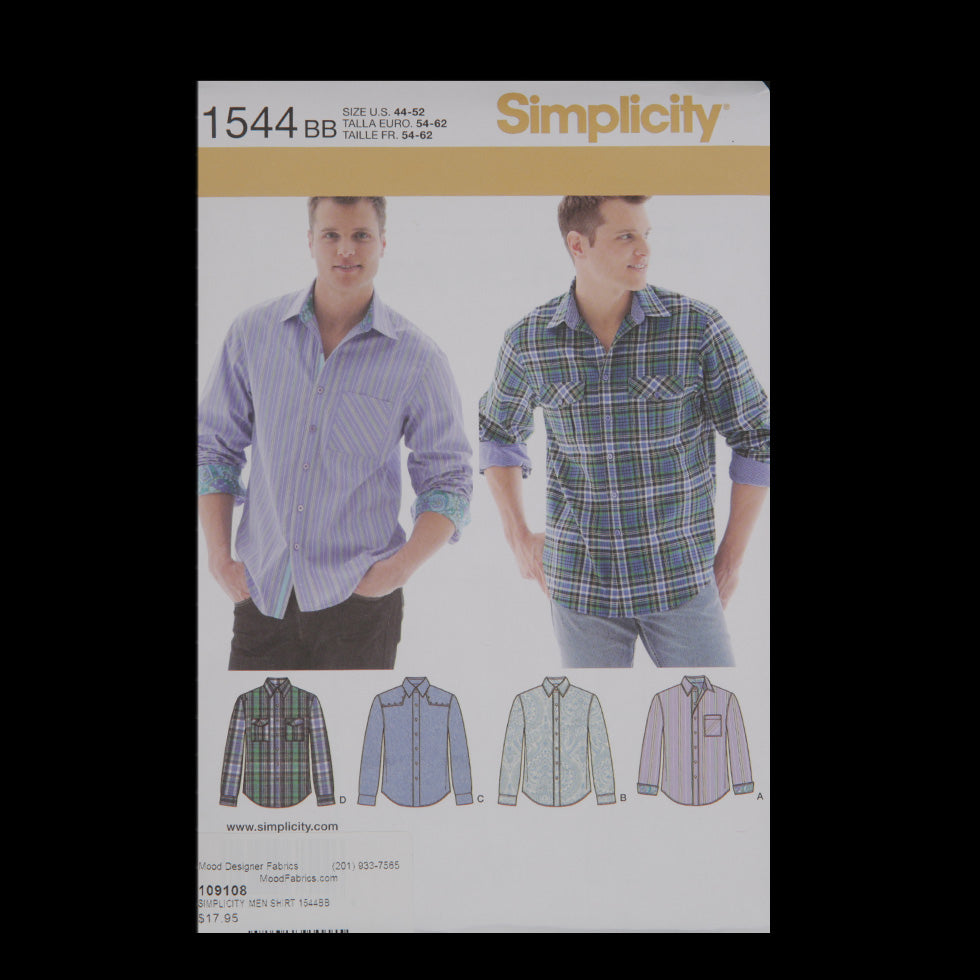 Simplicity Men's Shirt Pattern 1544 Size BB - Joann Fabrics