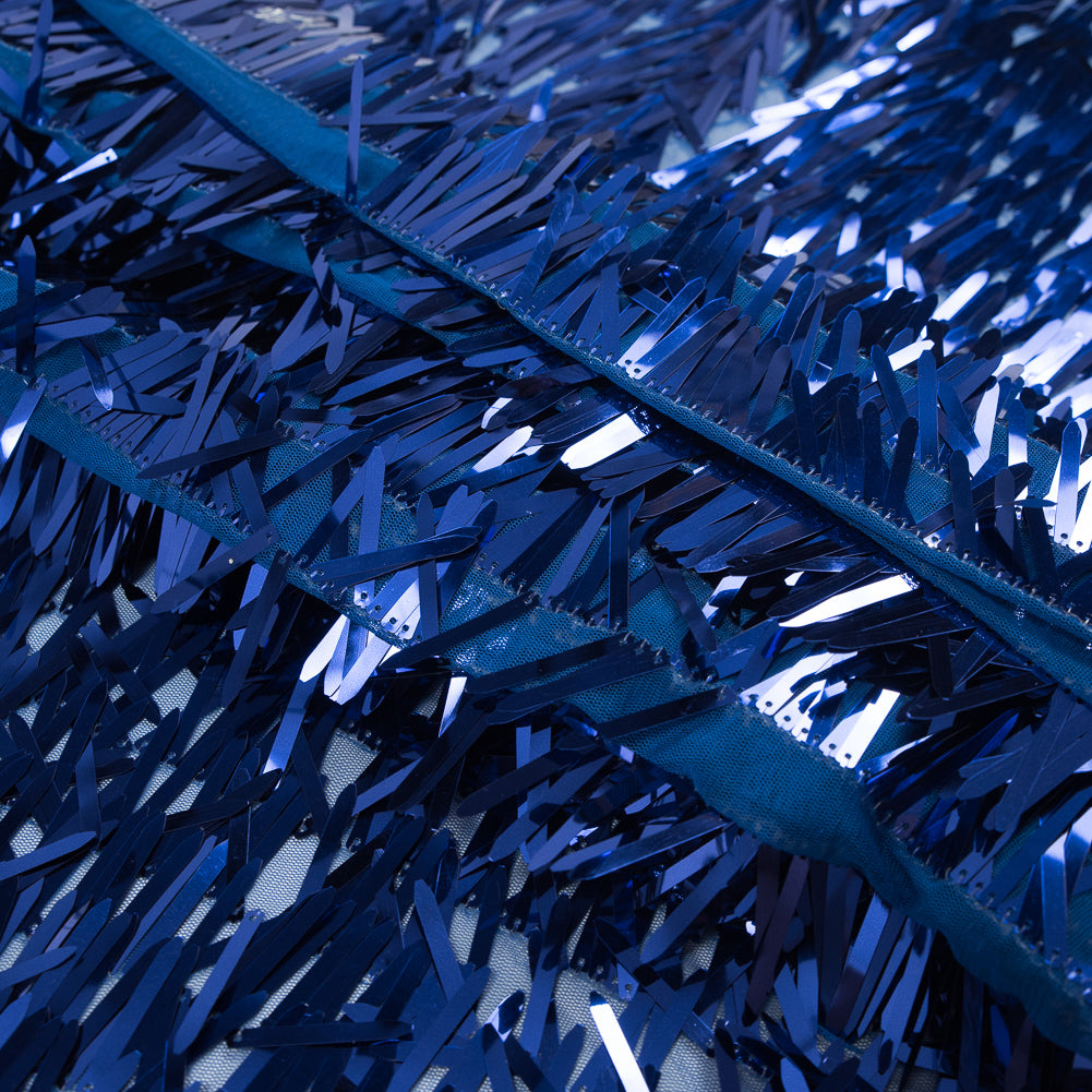 Soft Tulle with Fringe Sequins - Shiny Royal Blue - Phryne Collection - Joann Fabrics