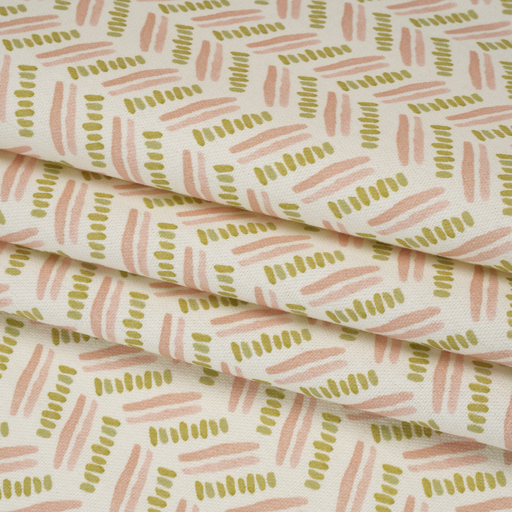 Cotton and Linen Canvas Print - Blossom Watercolor Herringbone Chevron - British Imported - Joann Fabrics