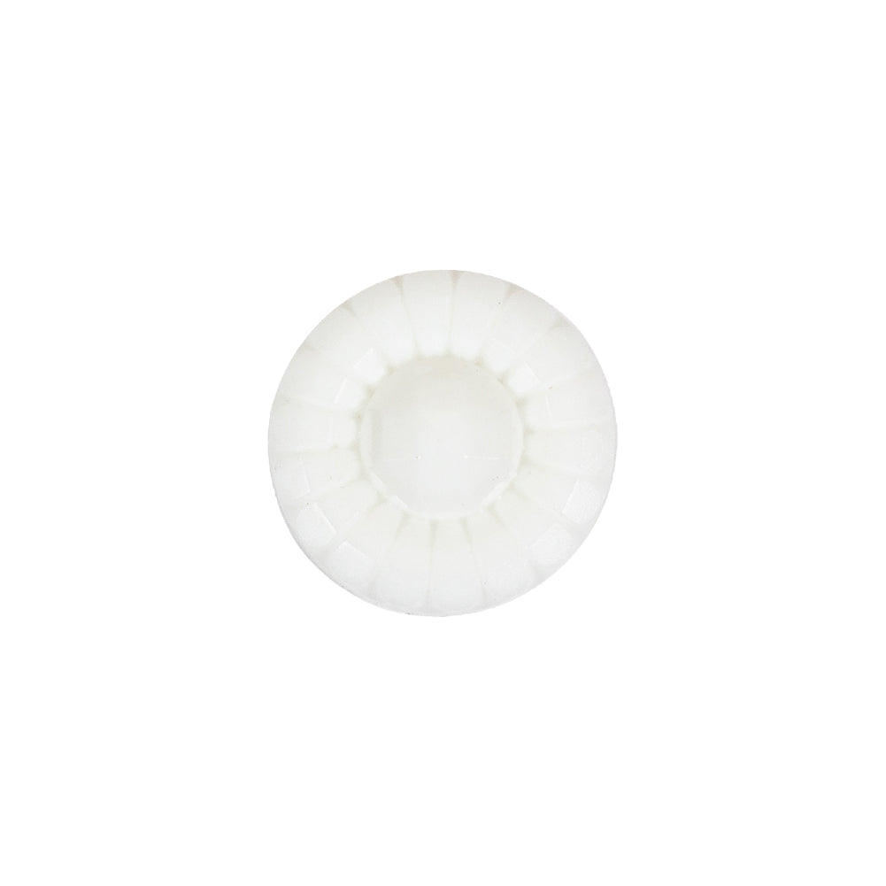 Italian White Faceted Center Floral Molded Shank Back Plastic Button - 24L/15mm - Joann Fabrics