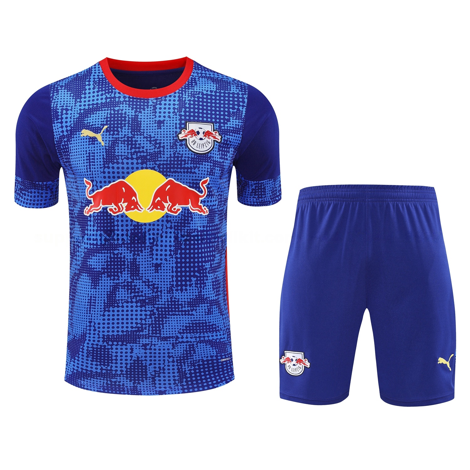 RB Leipzig 25-26 Short-Sleeve Training Set - Blue Top & Blue Shorts - UnitedFutballJersey