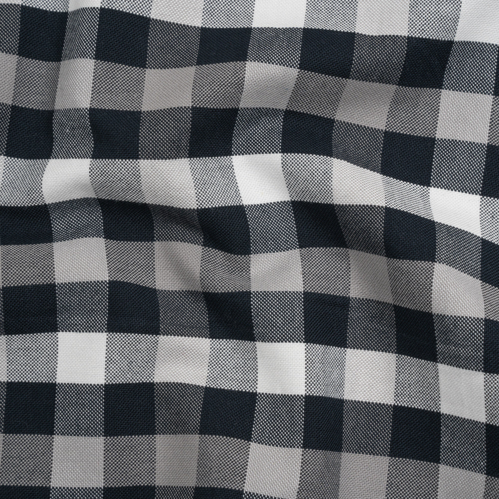 Cotton Oxford Shirting - Navy, Gray and White Checks - Deadstock - Joann Fabrics