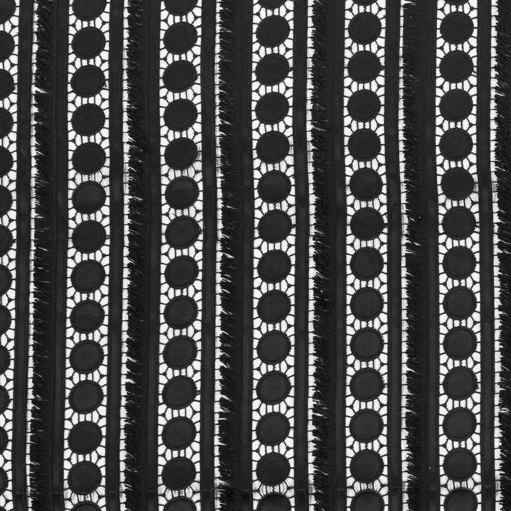Fringed Guipure Lace - Black Geometric - Joann Fabrics