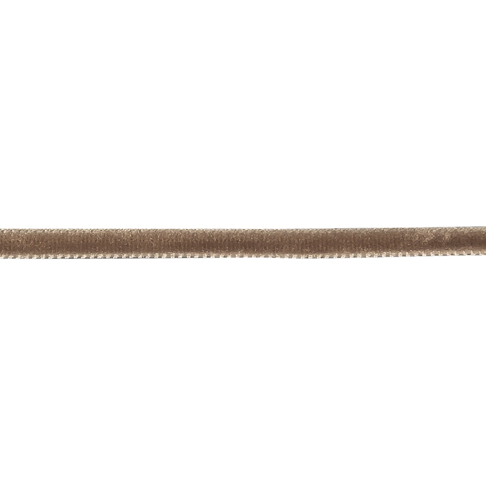 Dark Taupe Single Face Velvet Ribbon - 0.125