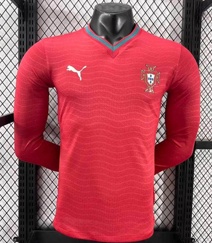 2026 Long Sleeve Player Version Portugal Home Football Jersey 1:1 Thai Quality
