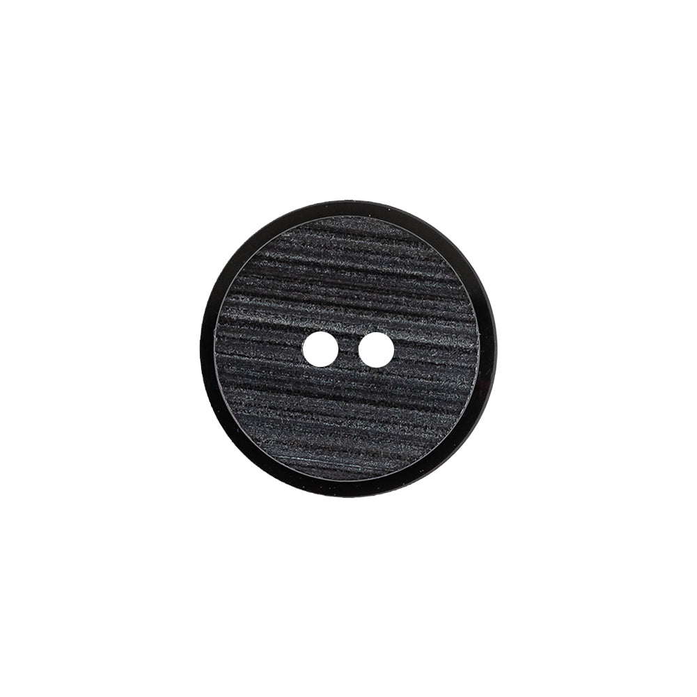 Black Ribbed 2-Hole Plastic Button - 28L/18mm - Joann Fabrics