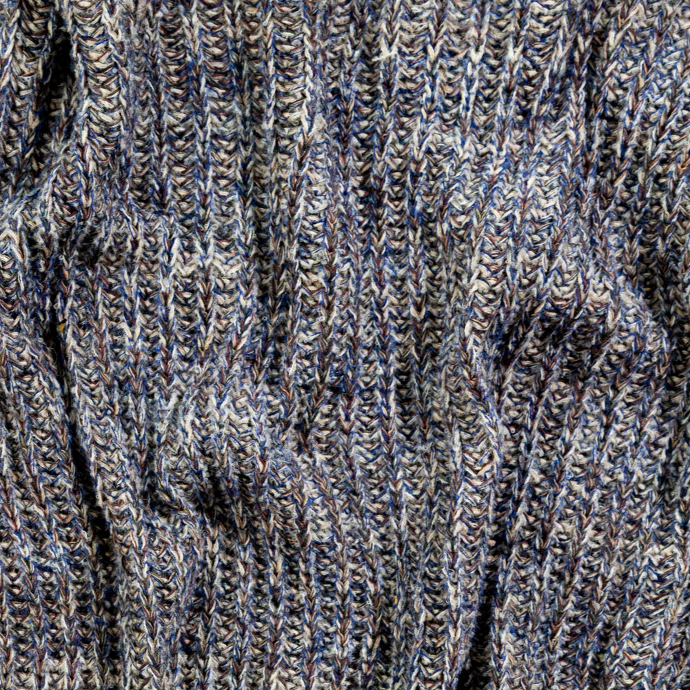 Italian Gray and Royal Blue Chunky Wool Knit - Joann Fabrics