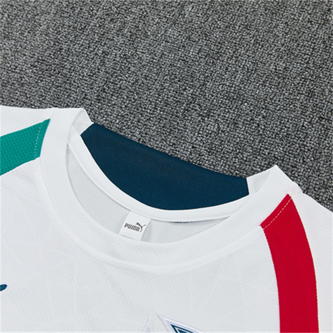 Portugal 2026 Kids Short-Sleeve Training Set - White With Red And Green Accents Top & Dark Blue Pants - UnitedFutballJersey