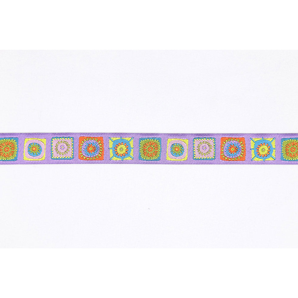 Purple French Jacquard Ribbon - 0.875