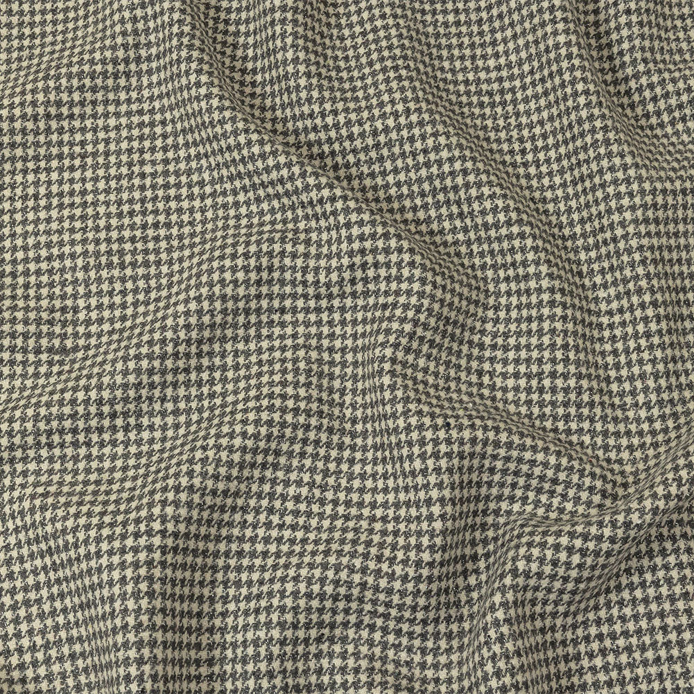 Gray, Ivory and Metallic Silver Houndstooth Brushed Polyester Woven - Joann Fabrics
