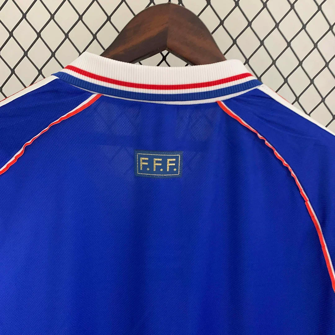 1998 Retro France Home Jersey Long Sleeve