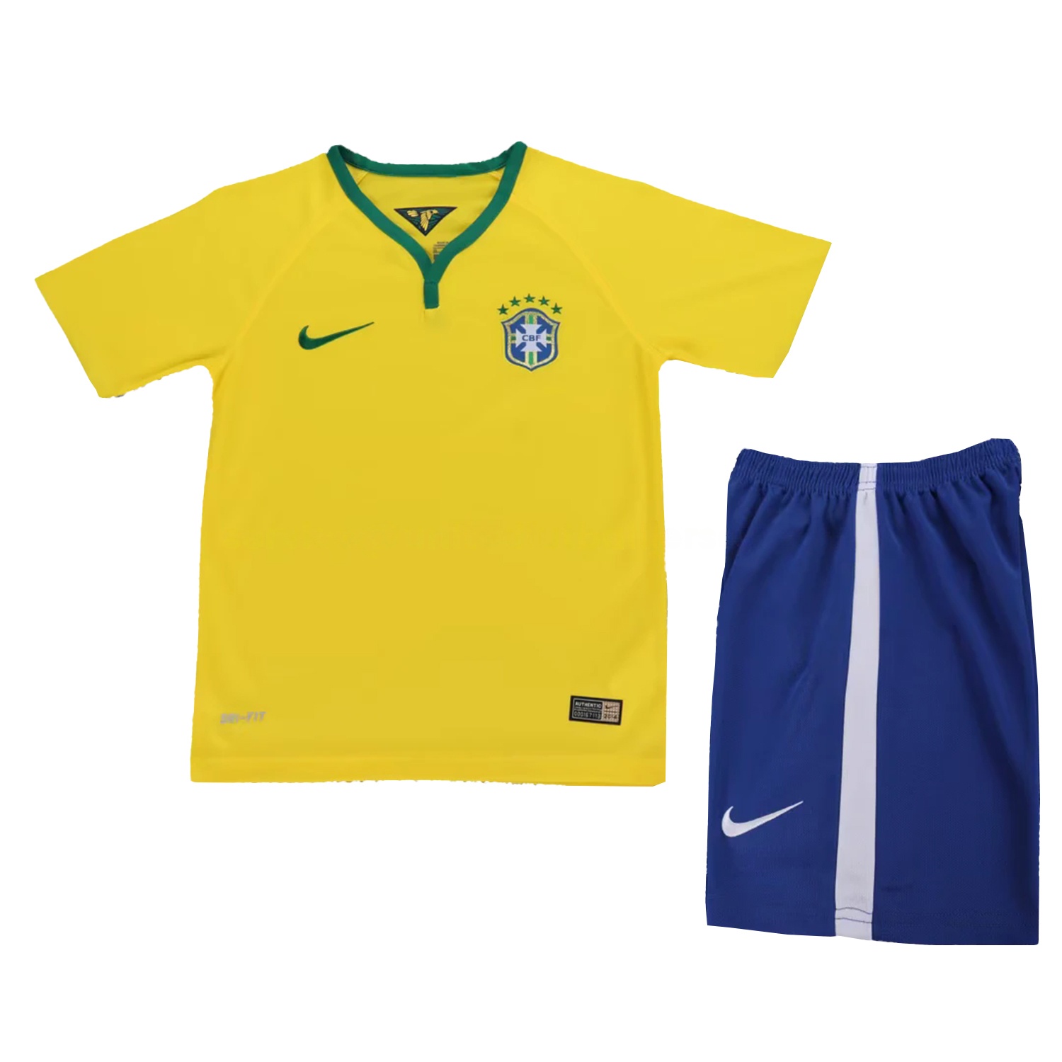 Retro Brazil 2014 Home Kids Kit - UnitedFutballJersey