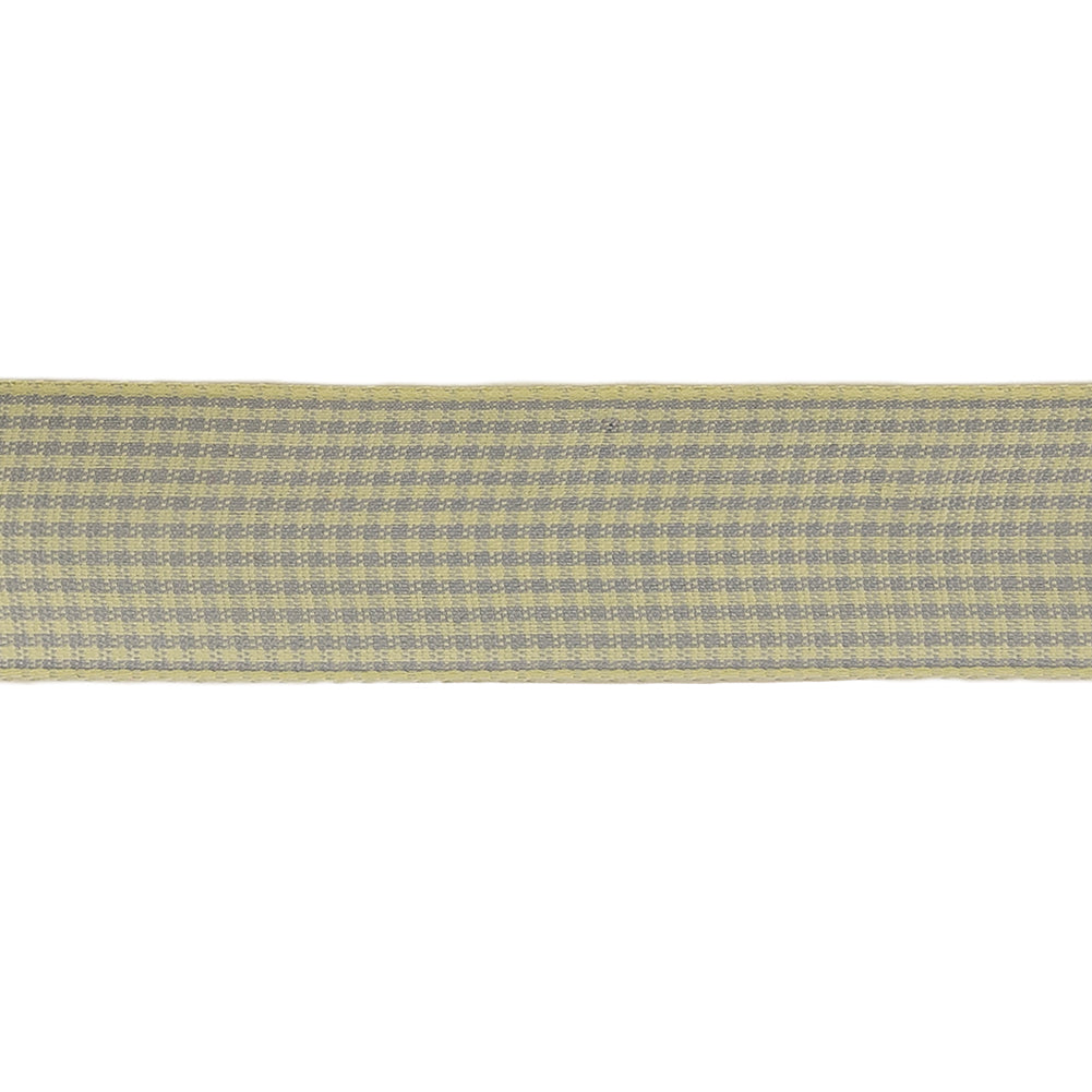 Cool Gray and Cannoli Cream Houndstooth Check Woven Ribbon - 1