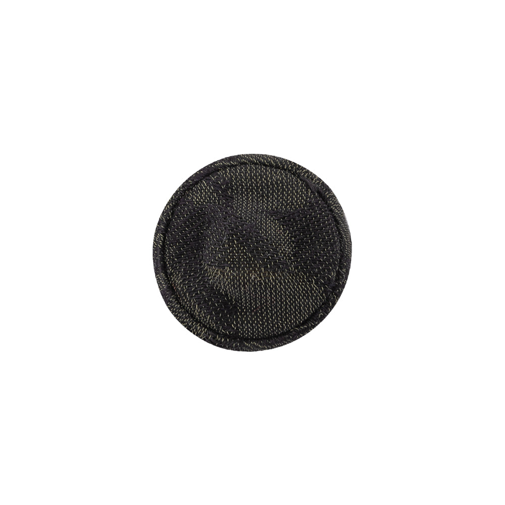 Storm Gray Jacquard Fabric Covered Domed Cotton and Metal Sew On Button - 24L/15mm - Joann Fabrics