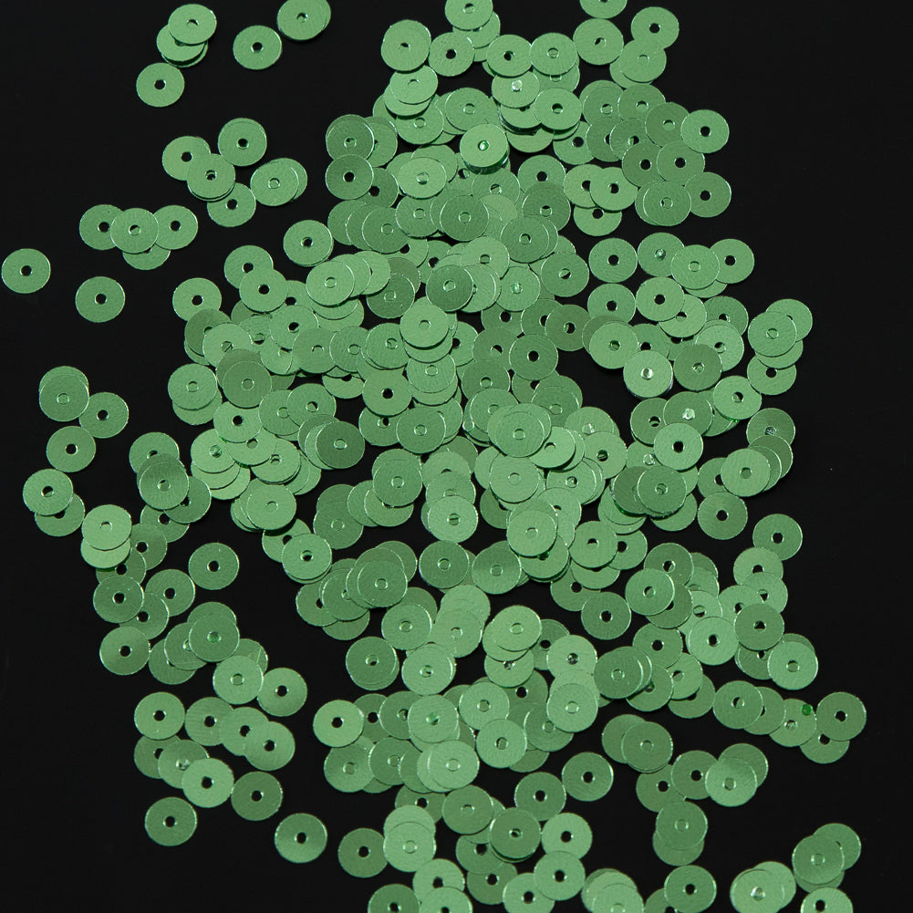 Bag of Green Color Loose Sequins with Silver Back - 5mm - Joann Fabrics
