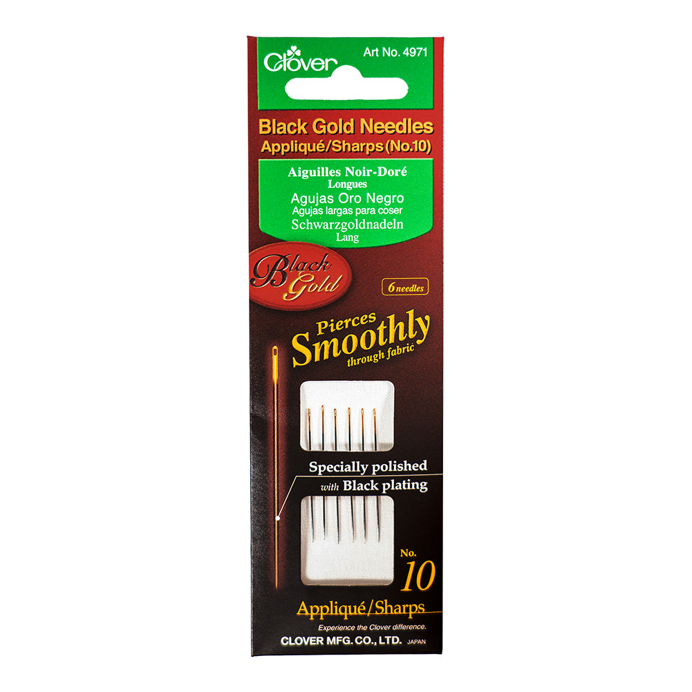 Clover Black Gold Applique/Sharp Needles - Size 10 - 6 ct - Joann Fabrics