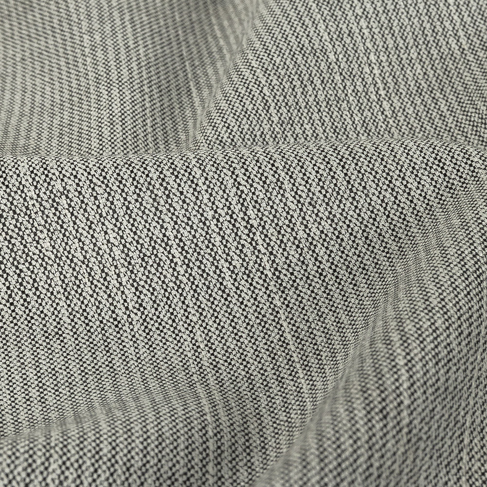 Black and Blanc de Blanc Railroad Striped Stretch Blended Wool Suiting - Joann Fabrics