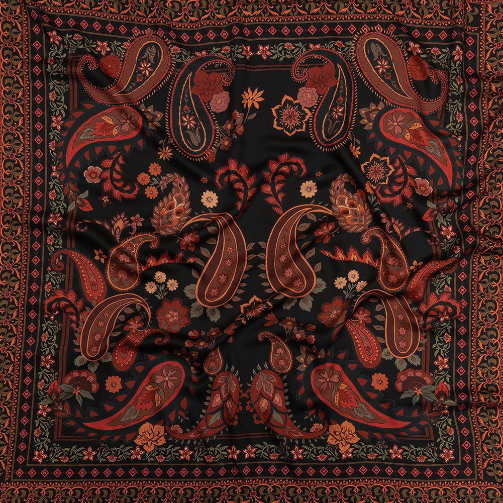 Rayon Challis - Black and Red Paisley - Kaleidoscope Dreams Print - Mood Exclusive Rockland Collection - Joann Fabrics