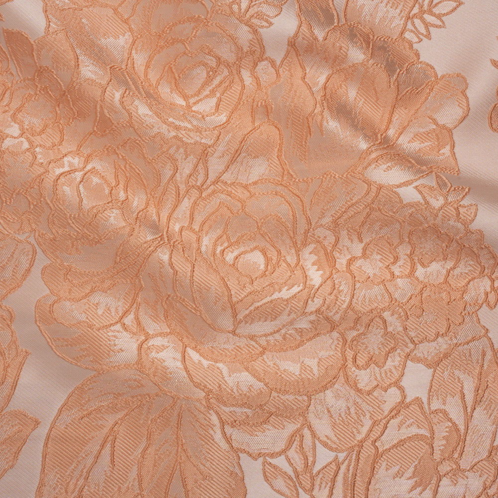 Polyester Brocade - Peach Cabbage Roses - Joann Fabrics