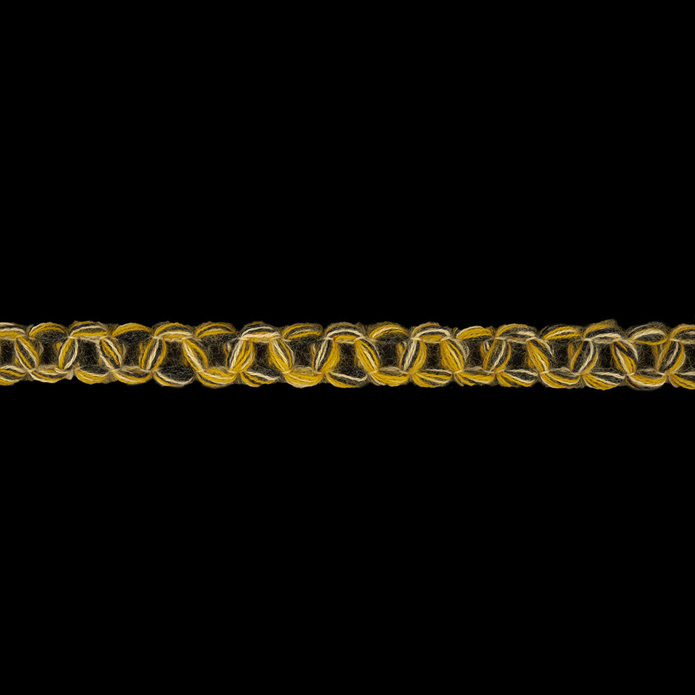 Forest, Yellow and Light Gray Circle Chains Trim - 0.75