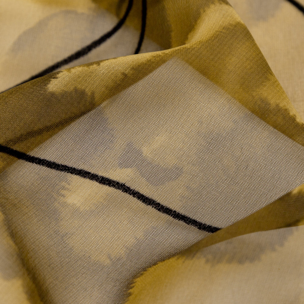 Warm Brown and Black Abstract Flocked Polyester Chiffon - Joann Fabrics