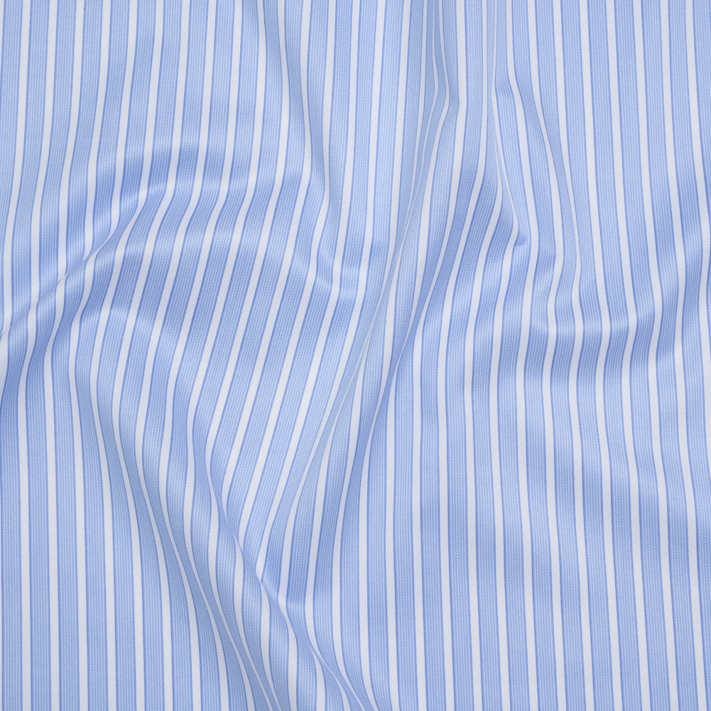 Cotton Twill Shirting - Light Blue and White Stripes - Deadstock - Joann Fabrics