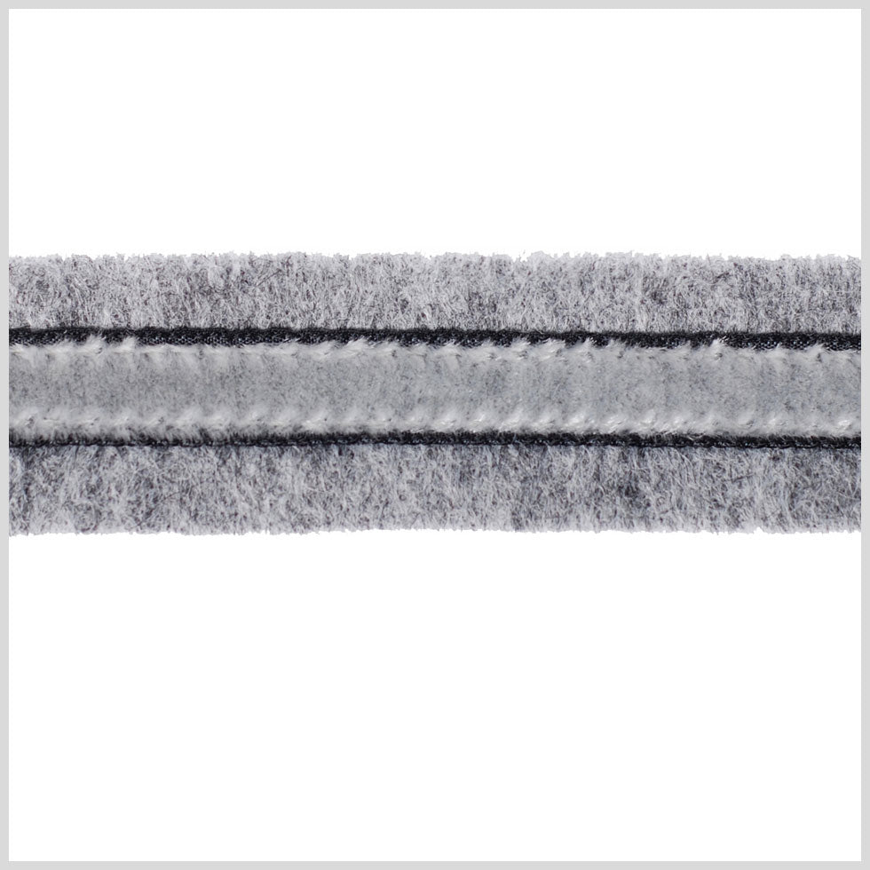 Heathered Gray and Gray Velvet on Wool - 1