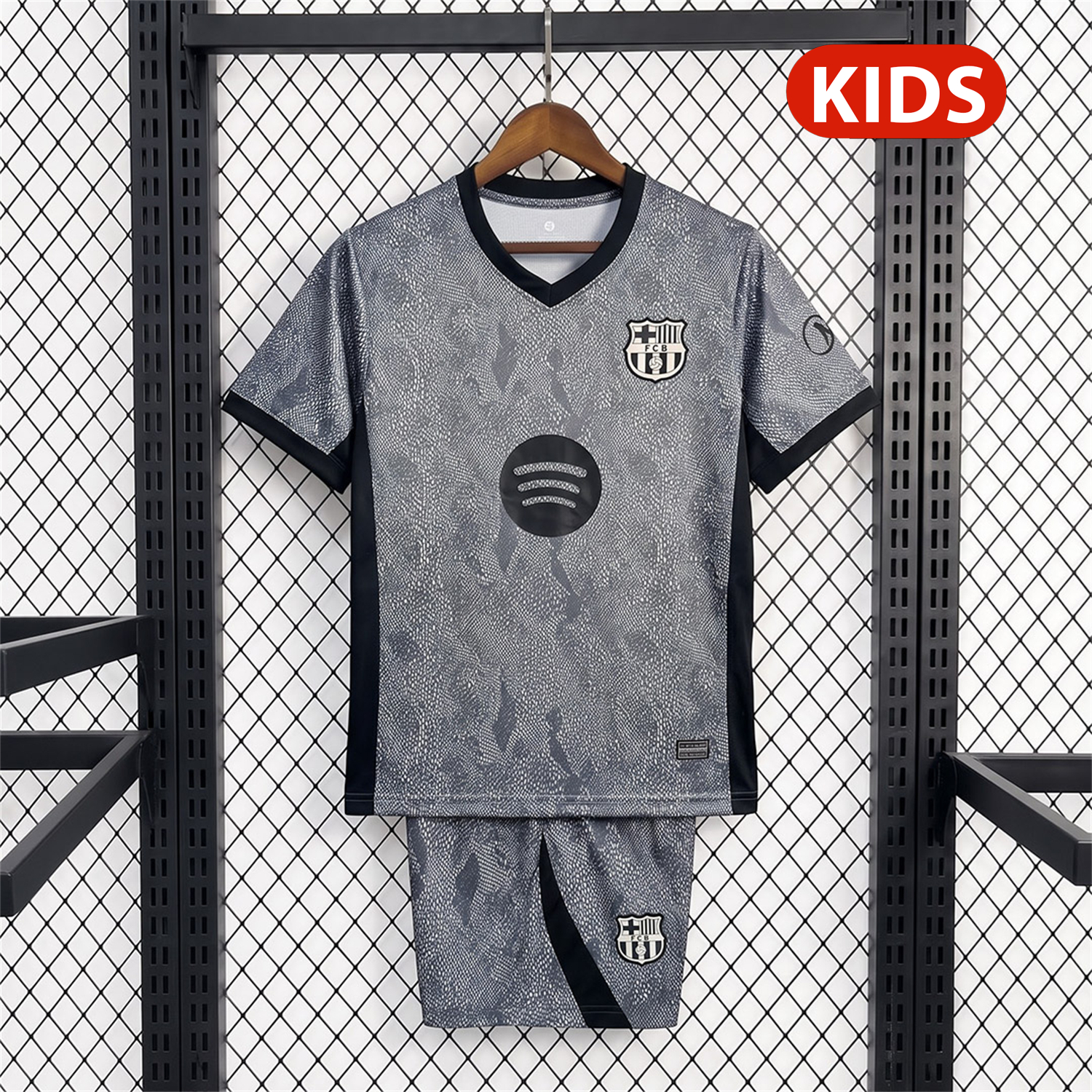 Barcelona 26-27 Goalkeeper Grey Kids Kit - UnitedFutballJersey