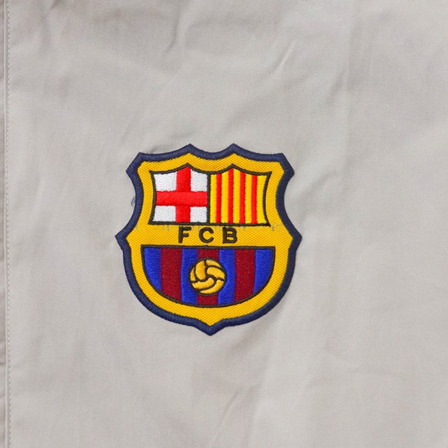Retro Barcelona 2003-04 Windbreaker Jacket - Grey With Blue - UnitedFutballJersey