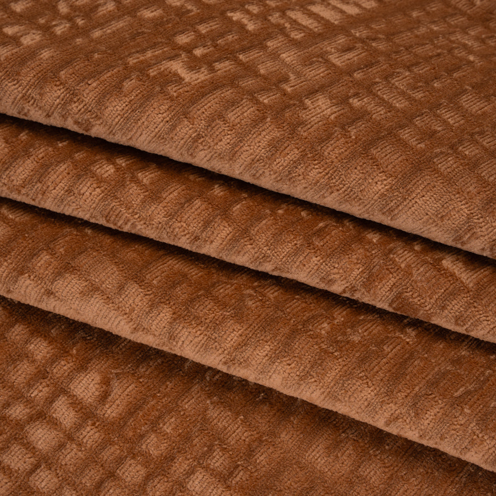 Polyester Upholstery Chenille - Terracotta Grid Texture - Carolina Collection - Joann Fabrics