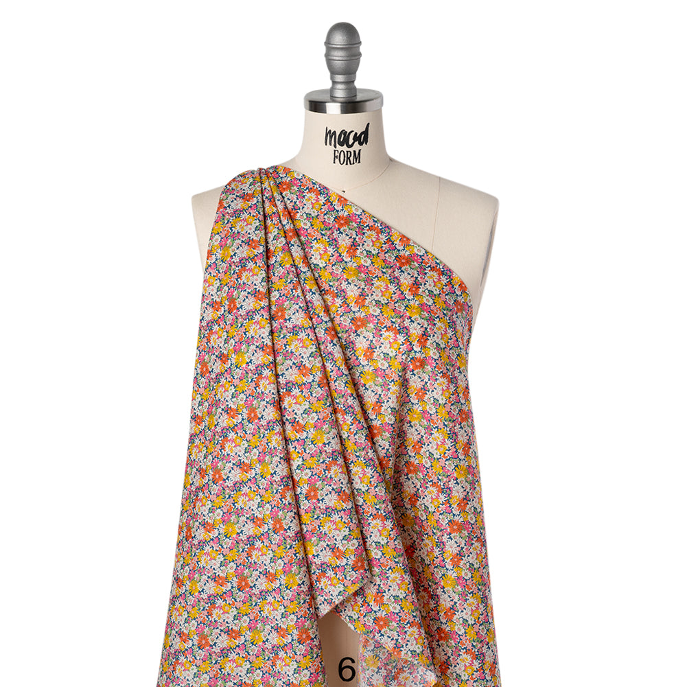Liberty Fabrics Tana Lawn® - Libby Multi Bright - Pink, Yellow and Orange Field of Daisies - Joann Fabrics