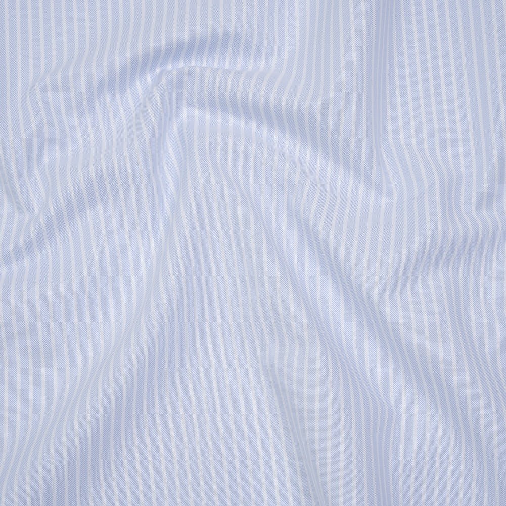 Cotton Oxford Shirting - Baby Blue and White Stripes - Deadstock - Joann Fabrics