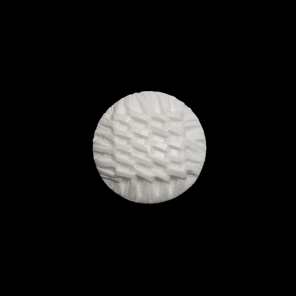 Plastic Shank Back Button - 24L/15mm - White Woven Lattice - Joann Fabrics