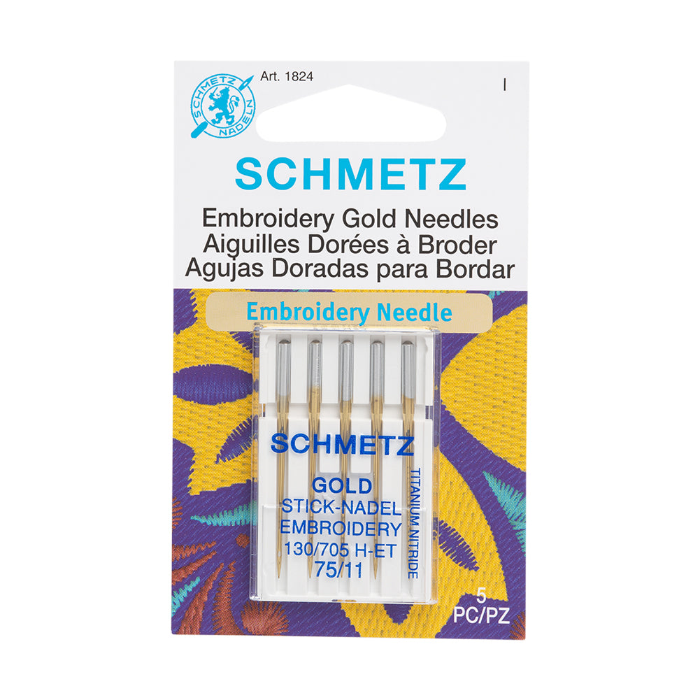 Schmetz Gold Embroidery Machine Needles - 75/11 - 5 ct - Joann Fabrics