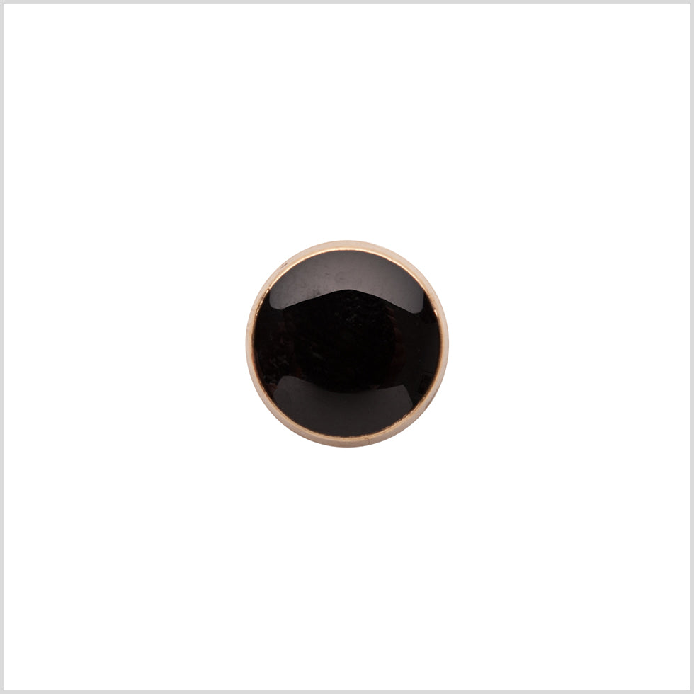 Italian Black/Gold Shank Back Button - 17L/10.5mm - Joann Fabrics