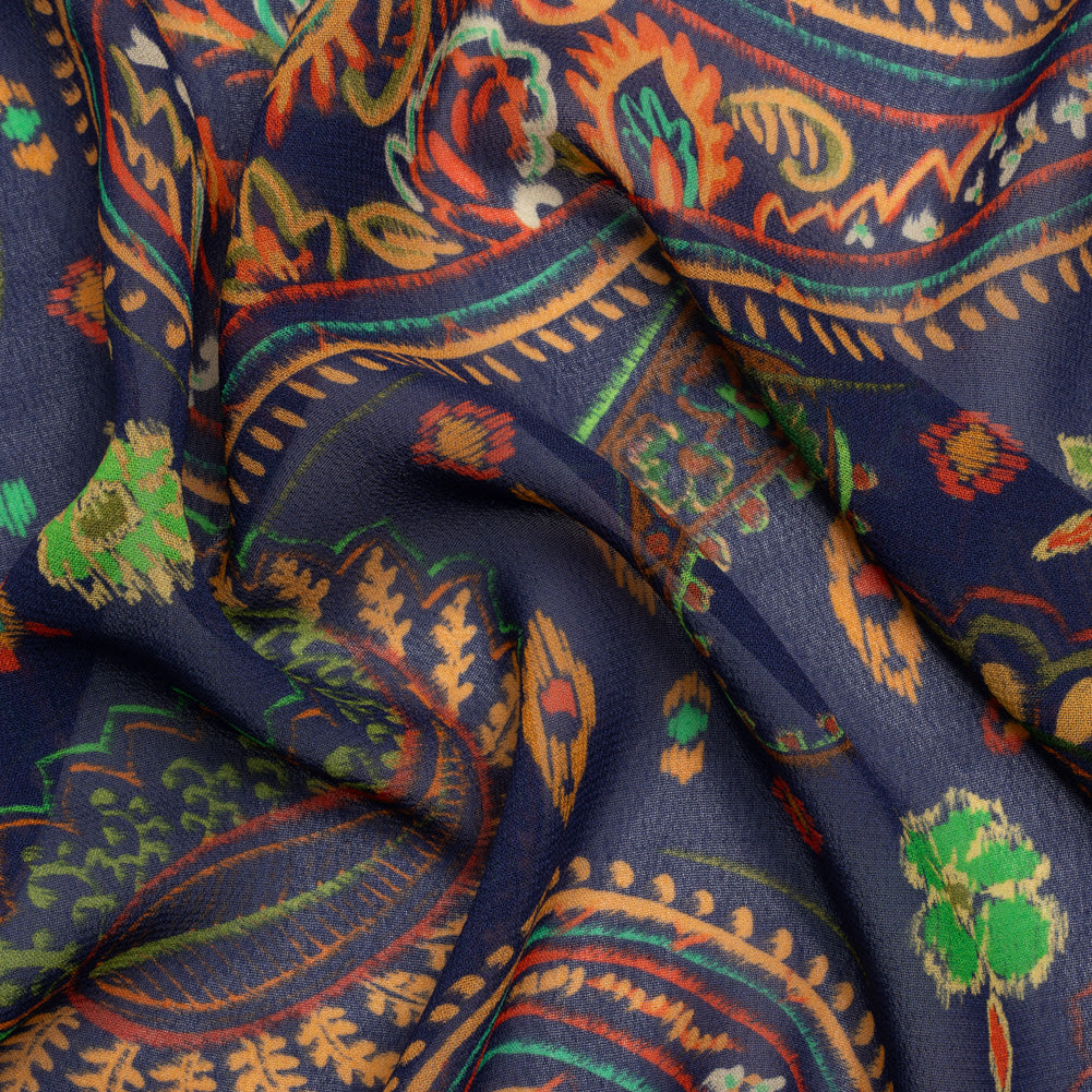 Mood Exclusive Navy Attraction of Pattern Viscose Georgette - Joann Fabrics