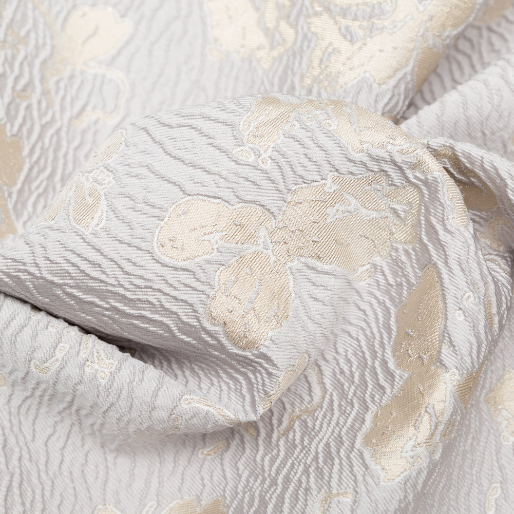 Metallic Aloe Wash and White Sand Floral Luxury Brocade - Joann Fabrics