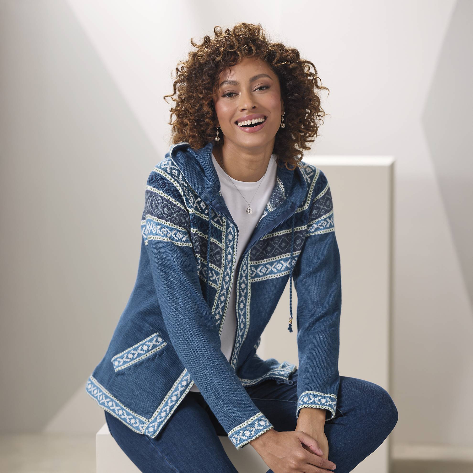 Peruvian Handknit Alpaca-Blend Hoodie, Zip-Front - Northstyle Catalog