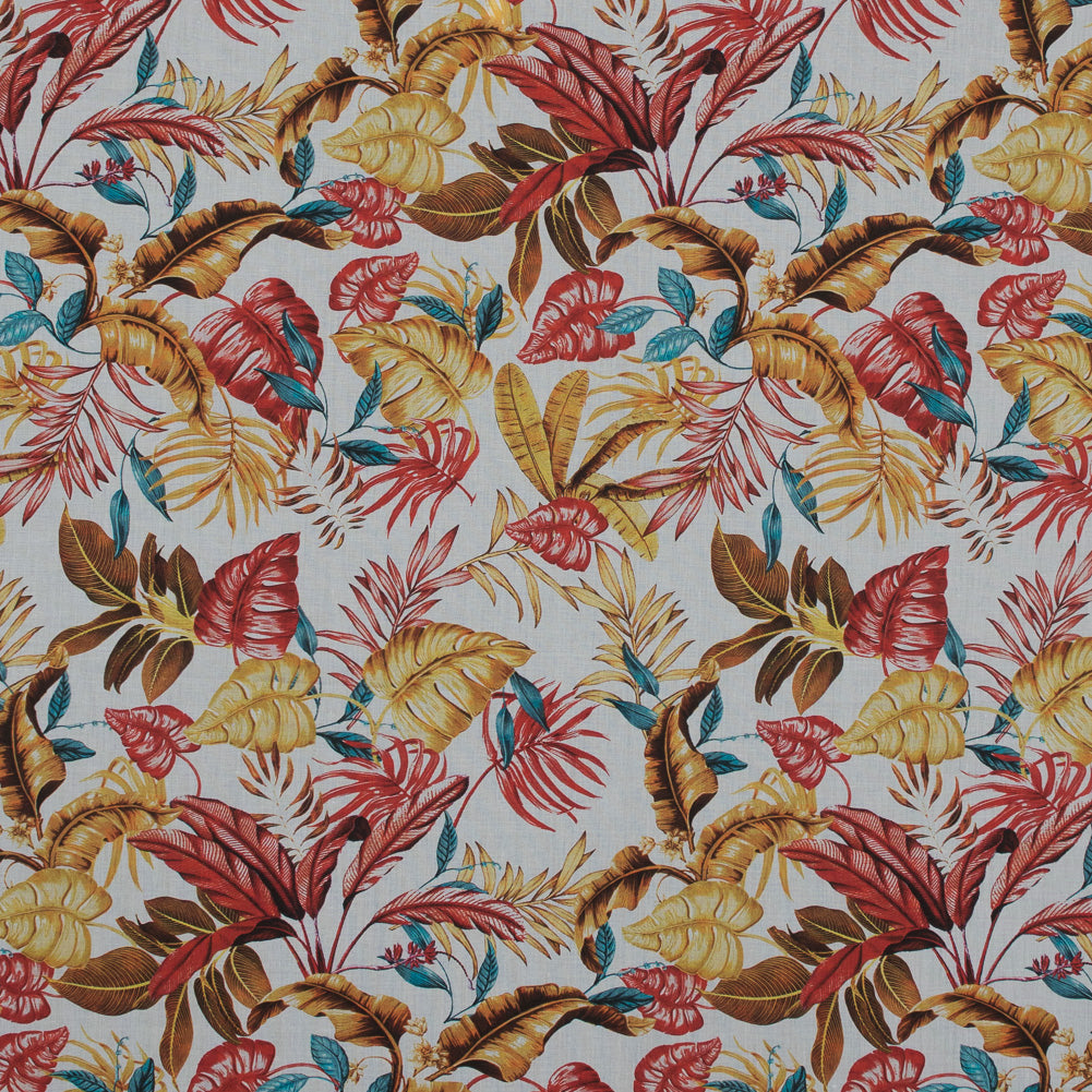 Cotton Voile - Red and Yellow Leaves - Vishnu's Tenacity Print - Mood Exclusive Surya Collection - Joann Fabrics