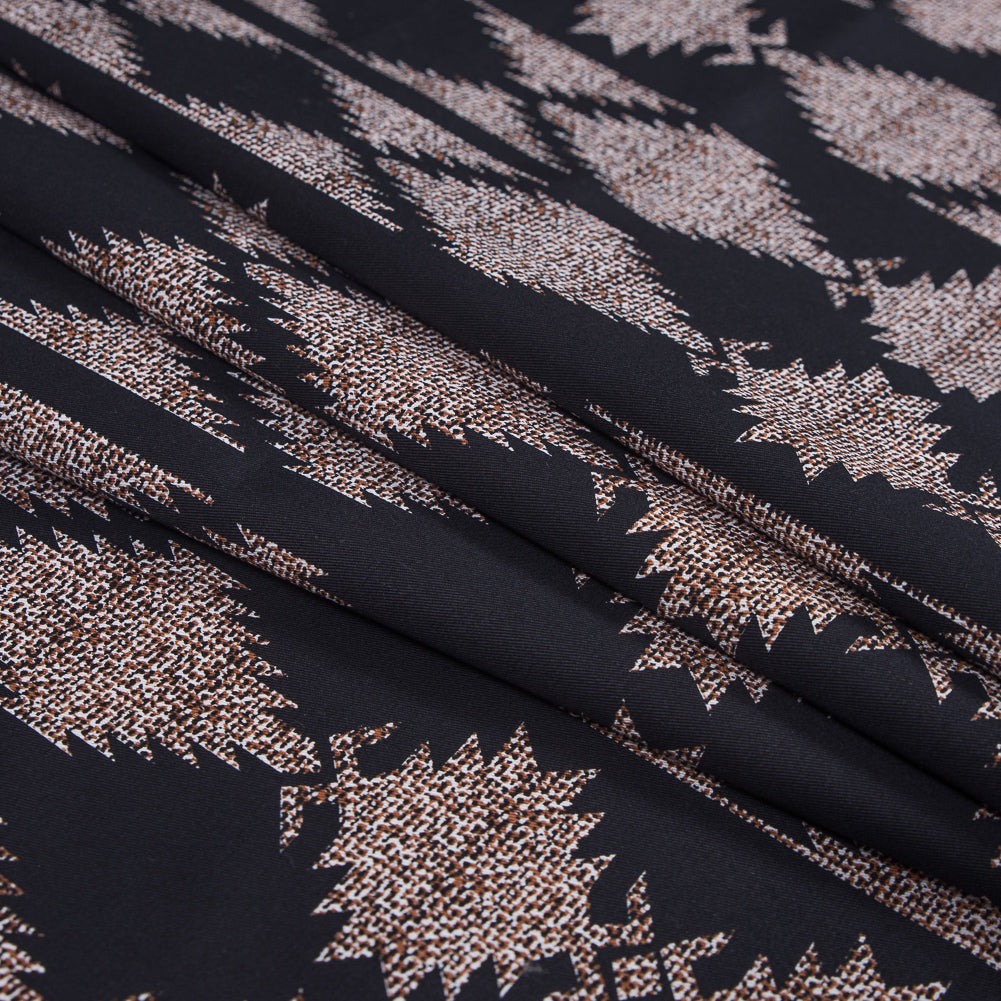 Black and Brown Geometric Stretch Cotton Twill - Joann Fabrics